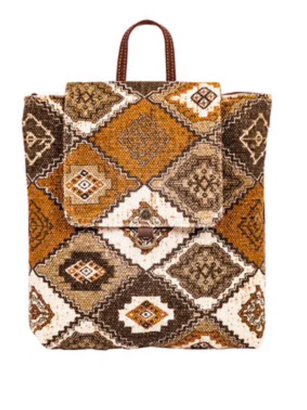Myra Ayita Canyon Backpack Bag handmade Rug &Leather & Canvas